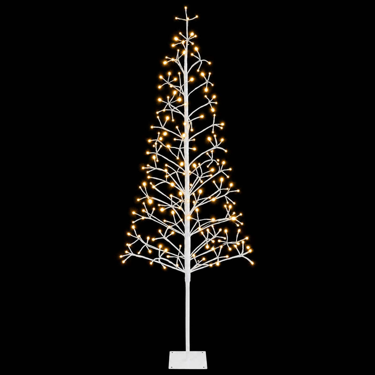 LED String Christmas Tree White 20 x 20 x 180 cm Steel 196 LEDs