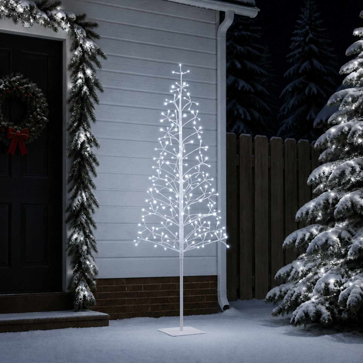 LED String Christmas Tree White 180 cm Steel 196 LEDs