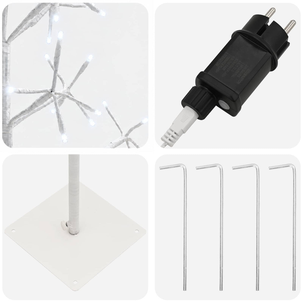 LED String Christmas Tree White 180 cm Steel 196 LEDs