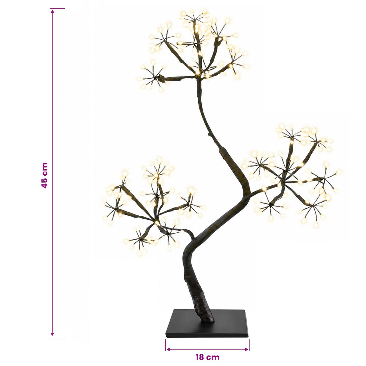 S-Shape LED Christmas Tree 2 pcs Black 45 cm Plastic 336 LEDs