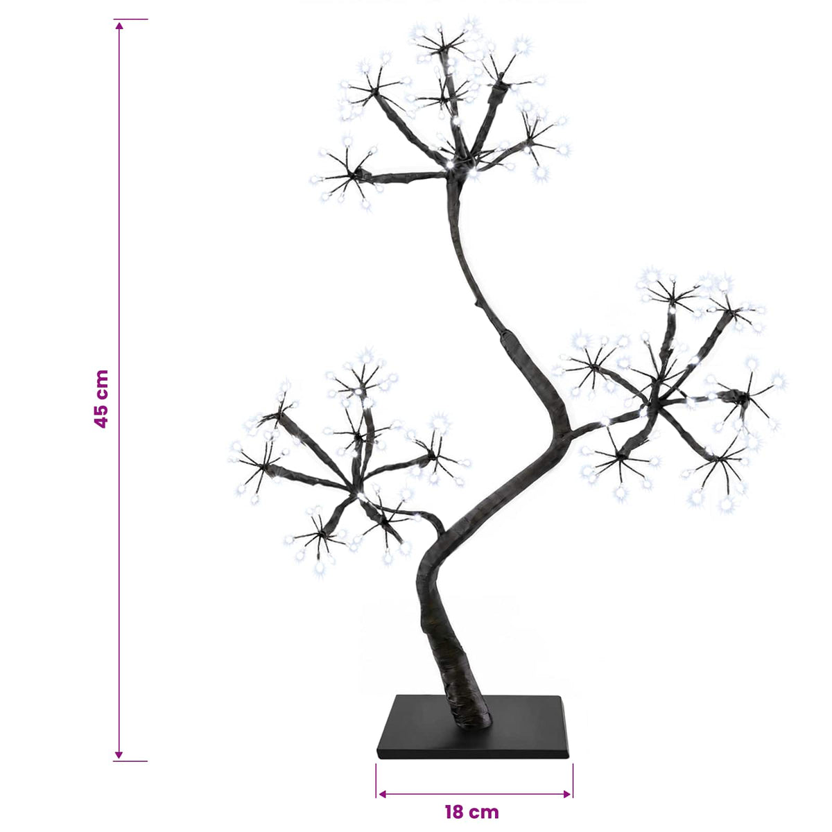 S-Shape LED Christmas Tree 2 pcs Black 18 x 18 x 45 cm Plastic