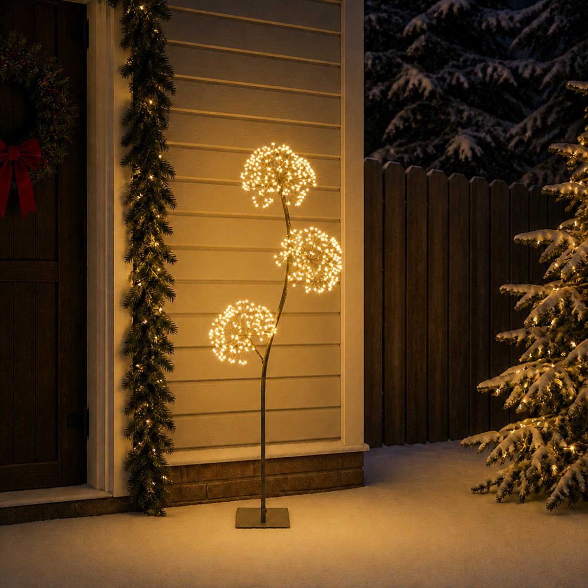 S-Shape LED Christmas Tree Black 18 x 18 x 120 cm Steel