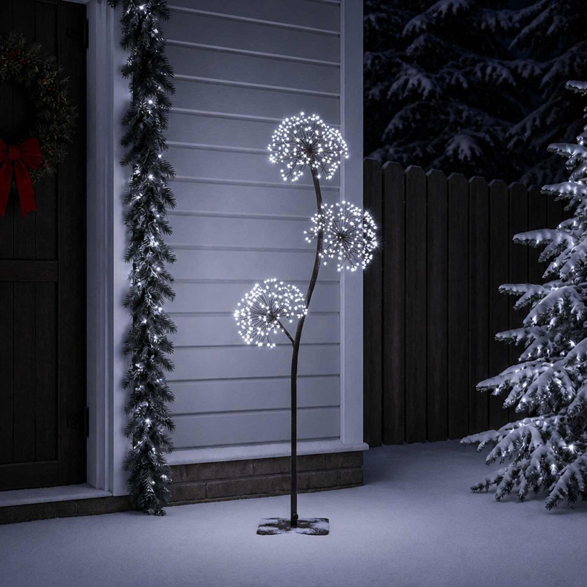 S-Shape LED Christmas Tree Black 18 x 18 x 150 cm Steel