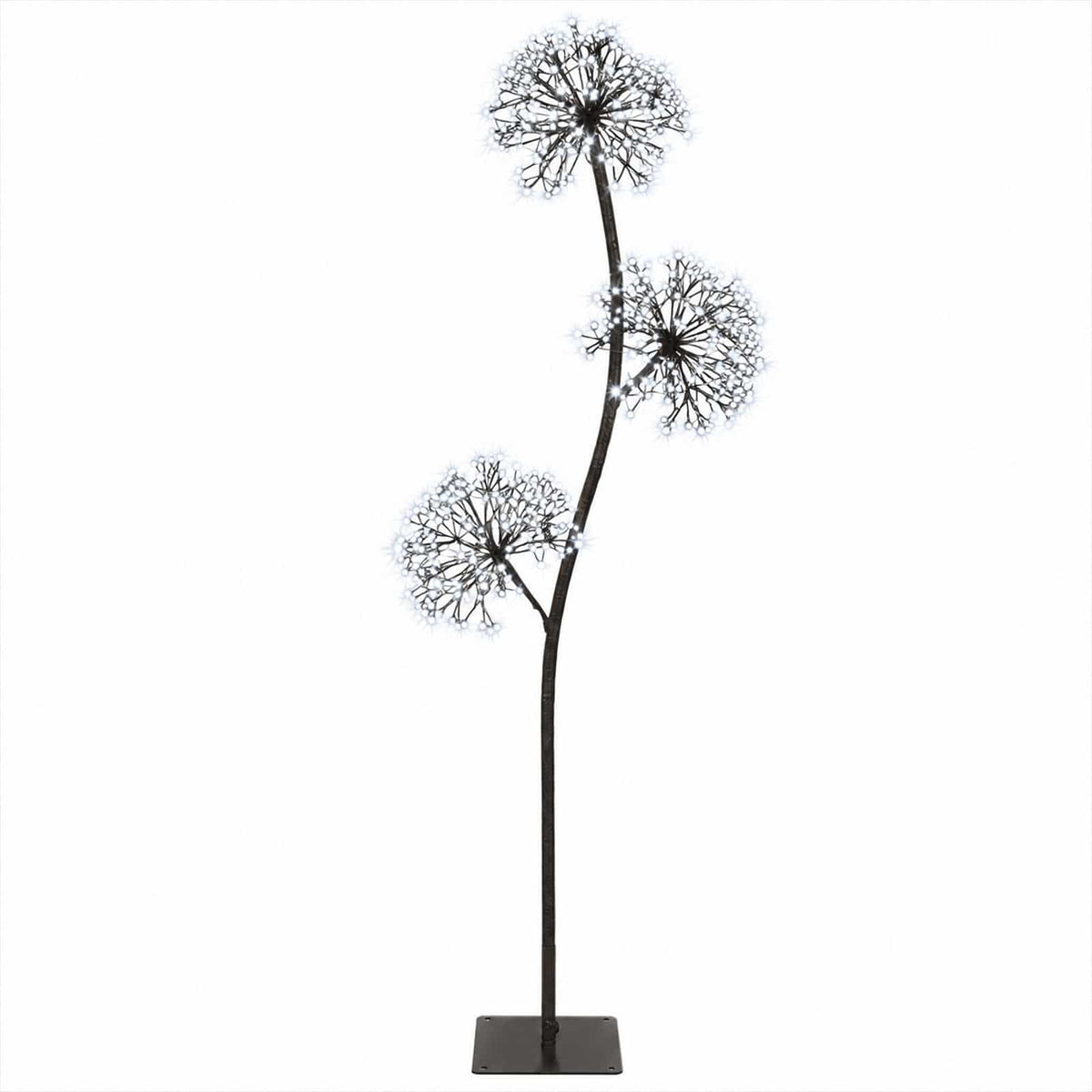 S-Shape LED Christmas Tree Black 18 x 18 x 120 cm Steel