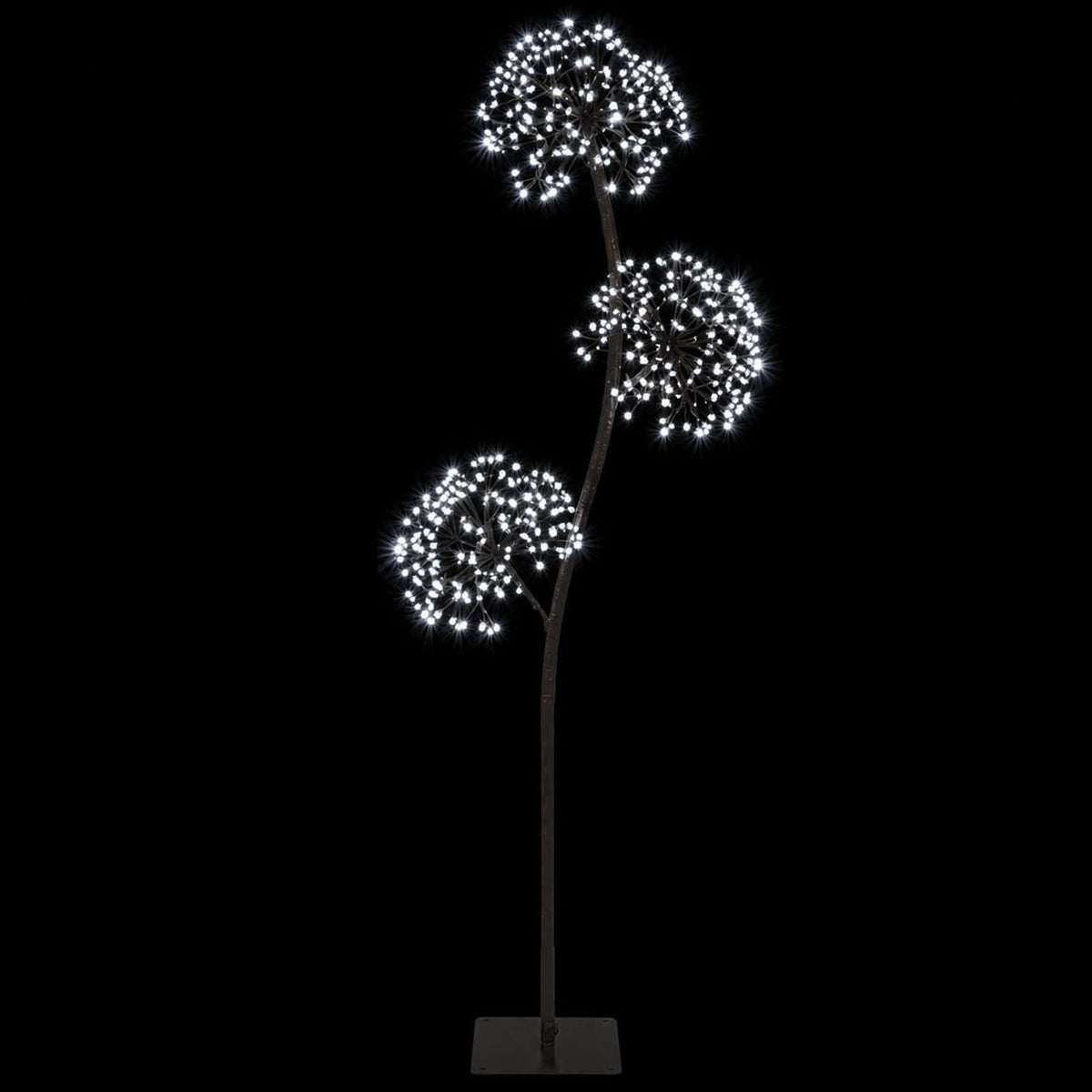 S-Shape LED Christmas Tree Black 18 x 18 x 120 cm Steel