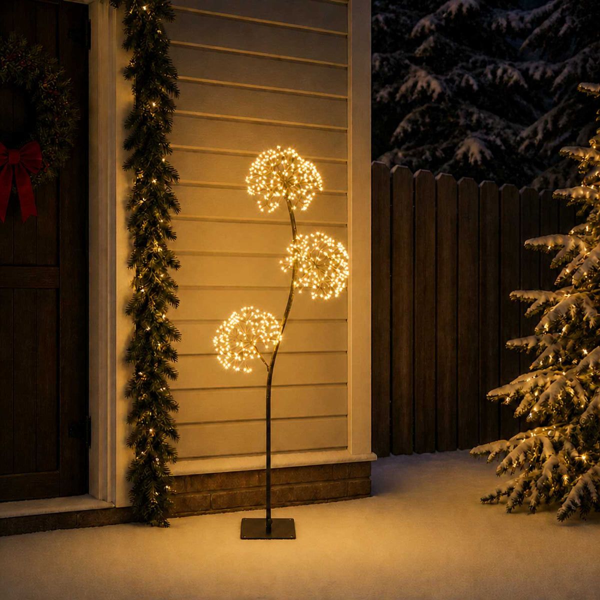 S-Shape LED Christmas Tree Black 18 x 18 x 150 cm Steel