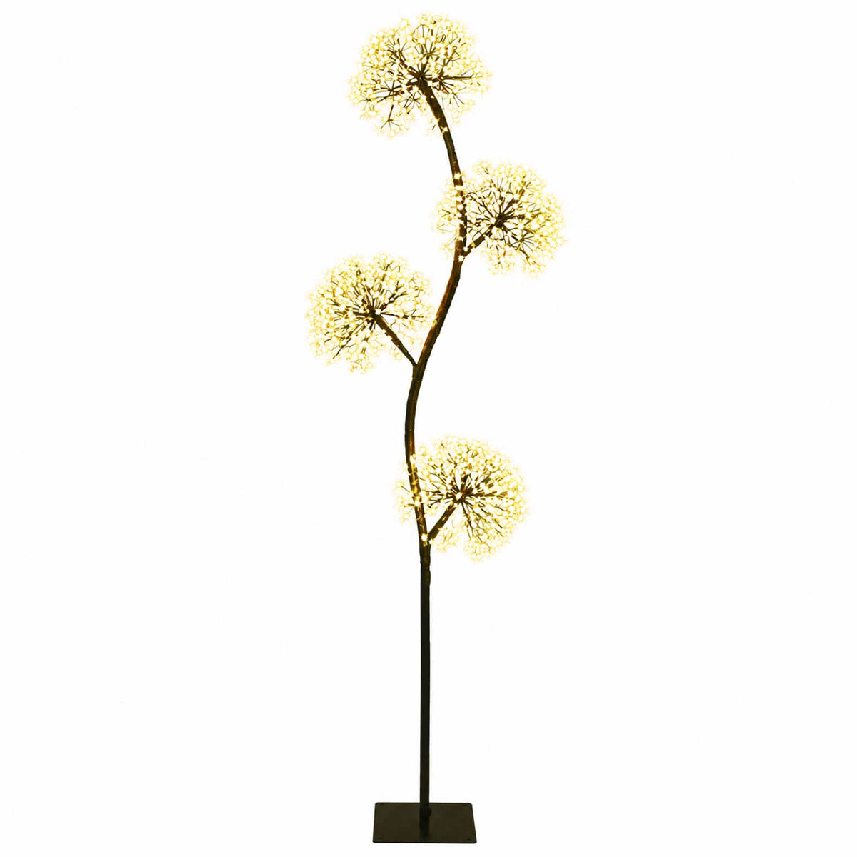 S-Shape LED Christmas Tree Black 18 x 18 x 150 cm Steel