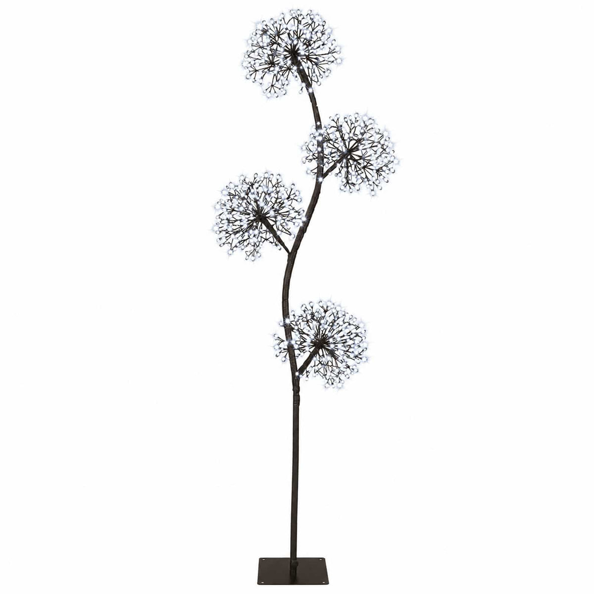 S-Shape LED Christmas Tree Black 18 x 18 x 150 cm Steel