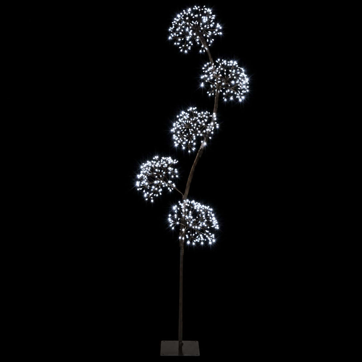 S-Shape LED Christmas Tree Black 20 x 20 x 175 cm Steel