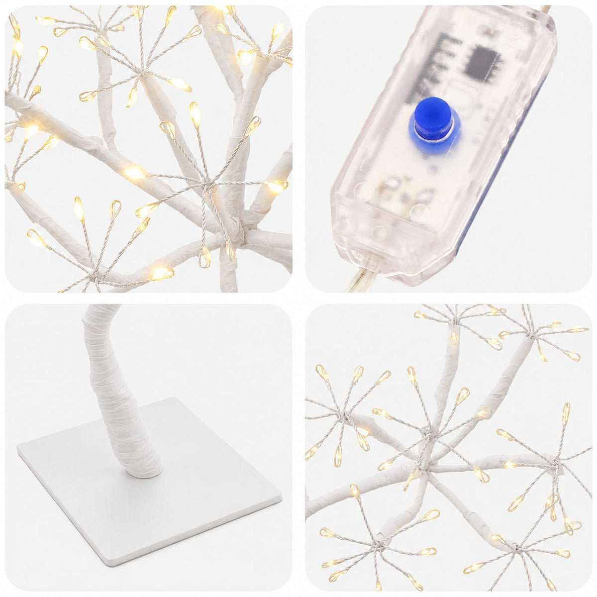 S-Shape LED Christmas Tree 2 pcs White 18 x 18 x 45 cm Steel