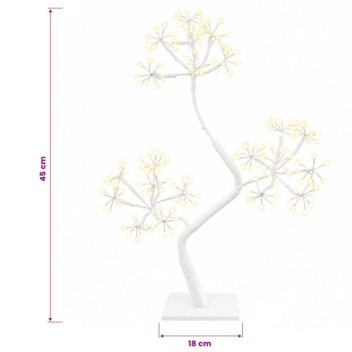 S-Shape LED Christmas Tree 2 pcs White 18 x 18 x 45 cm Steel