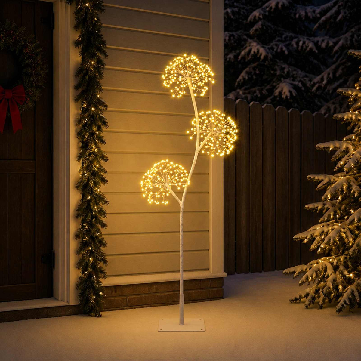 S-Shape LED Christmas Tree White 18 x 18 x 150 cm Steel