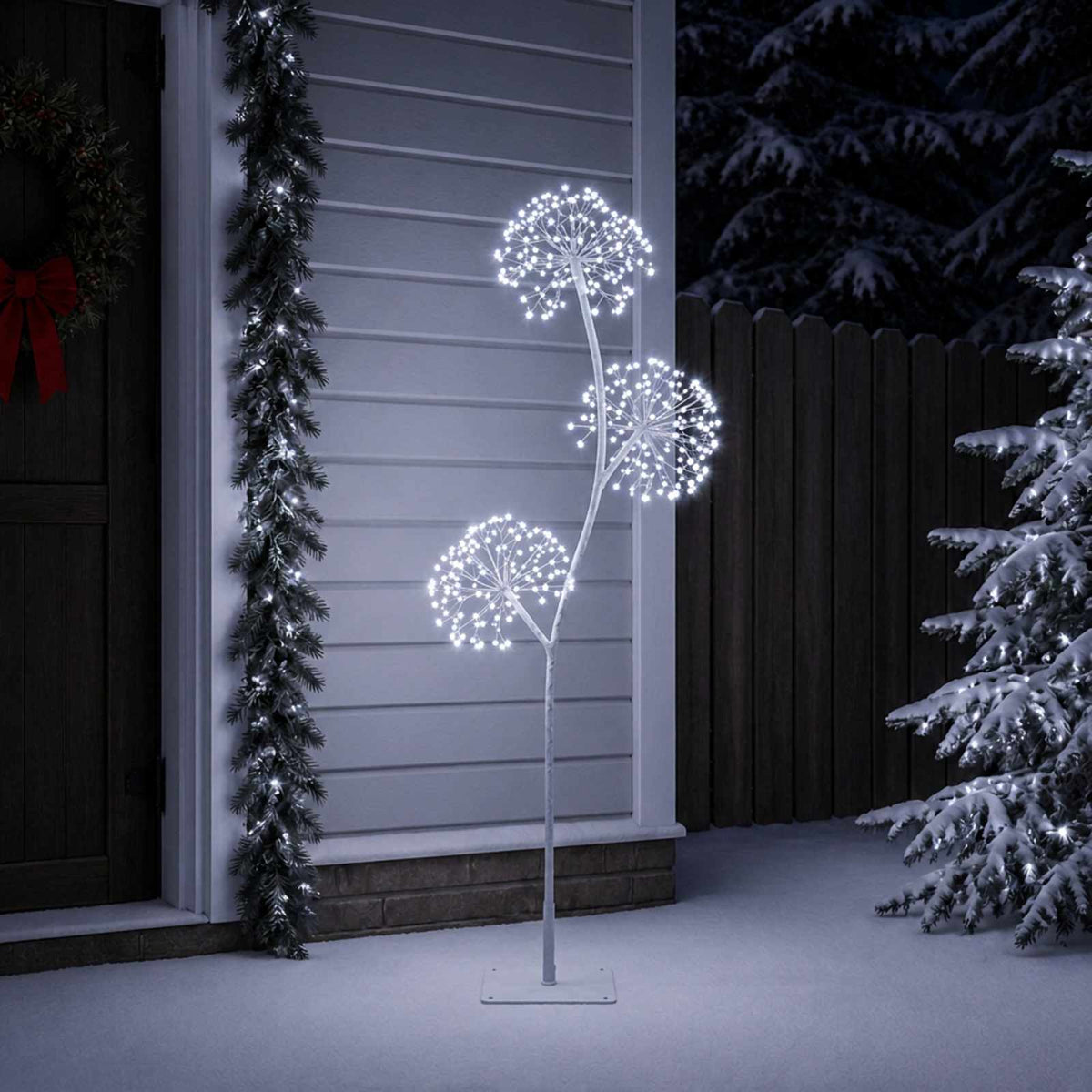 S-Shape LED Christmas Tree White 18 x 18 x 150 cm Steel