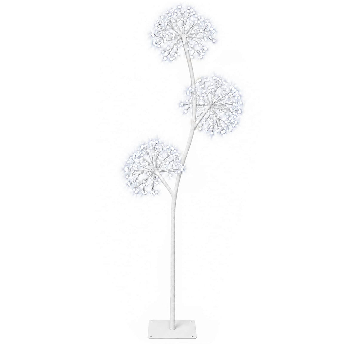 S-Shape LED Christmas Tree White 18 x 18 x 120 cm Steel