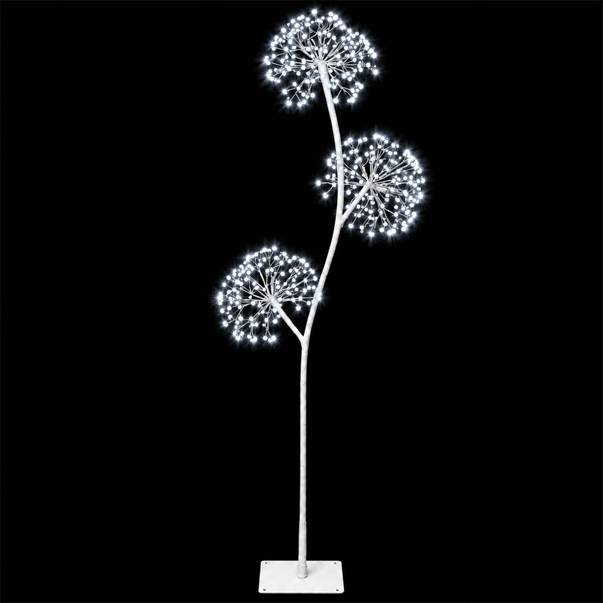S-Shape LED Christmas Tree White 18 x 18 x 120 cm Steel