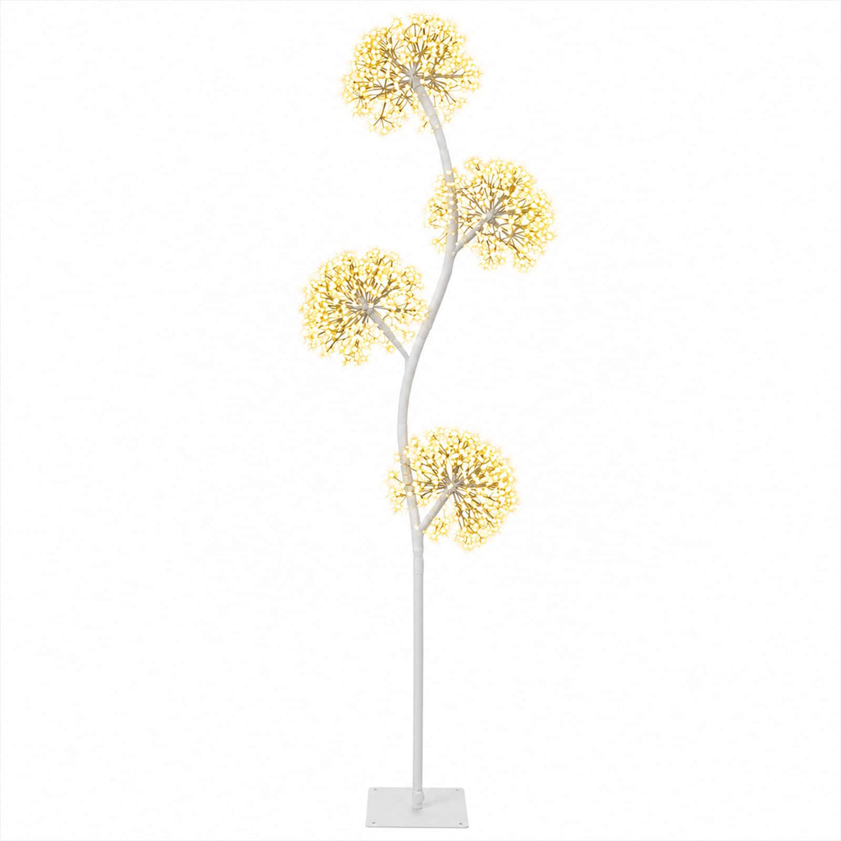 S-Shape LED Christmas Tree White 18 x 18 x 150 cm Steel
