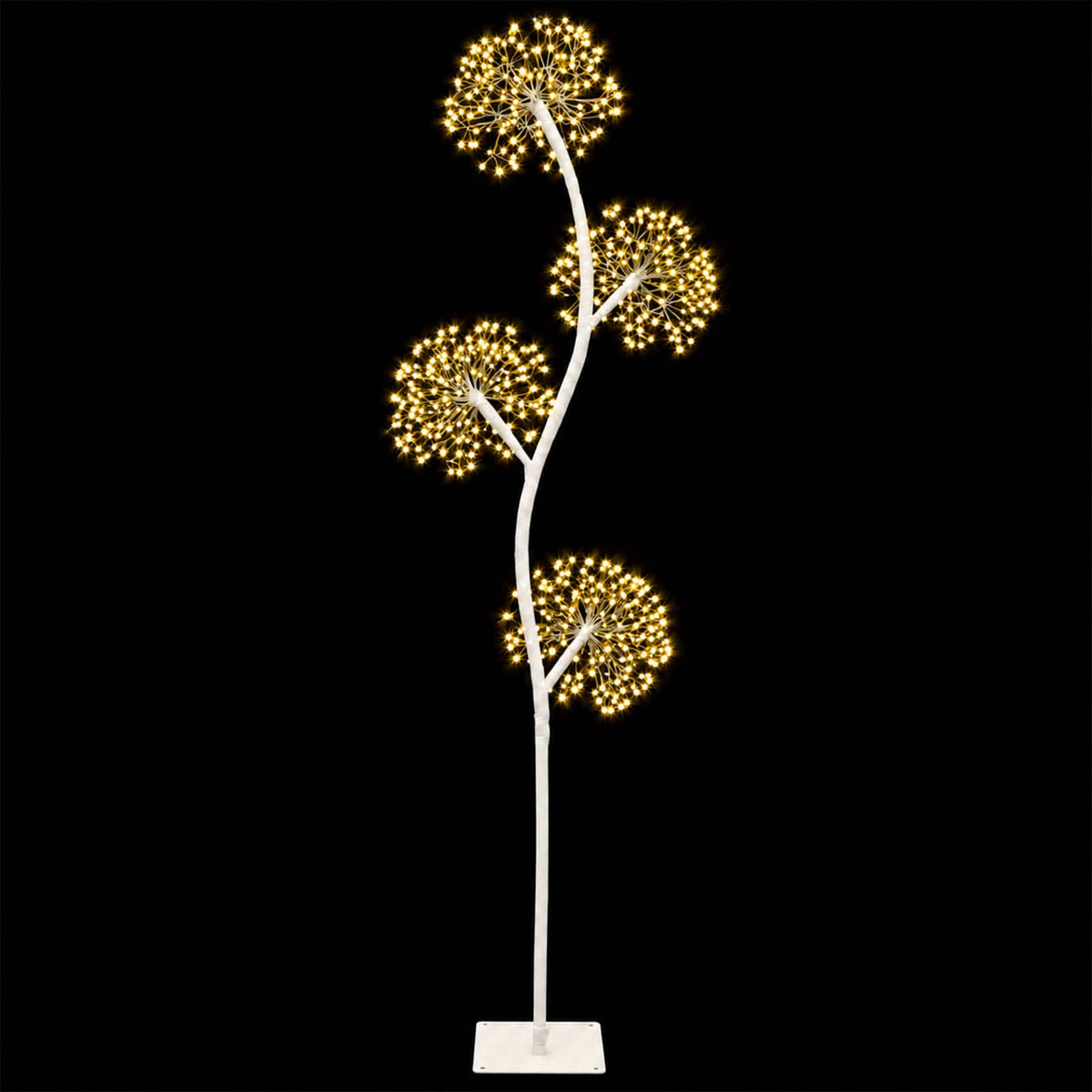 S-Shape LED Christmas Tree White 18 x 18 x 150 cm Steel