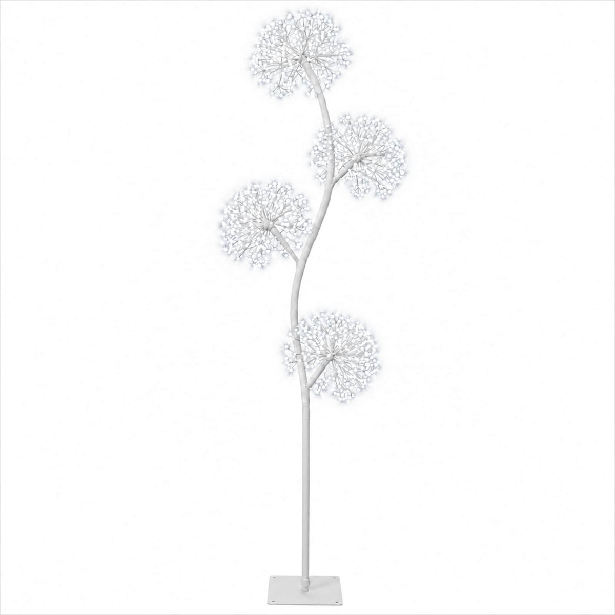 S-Shape LED Christmas Tree White 18 x 18 x 150 cm Steel