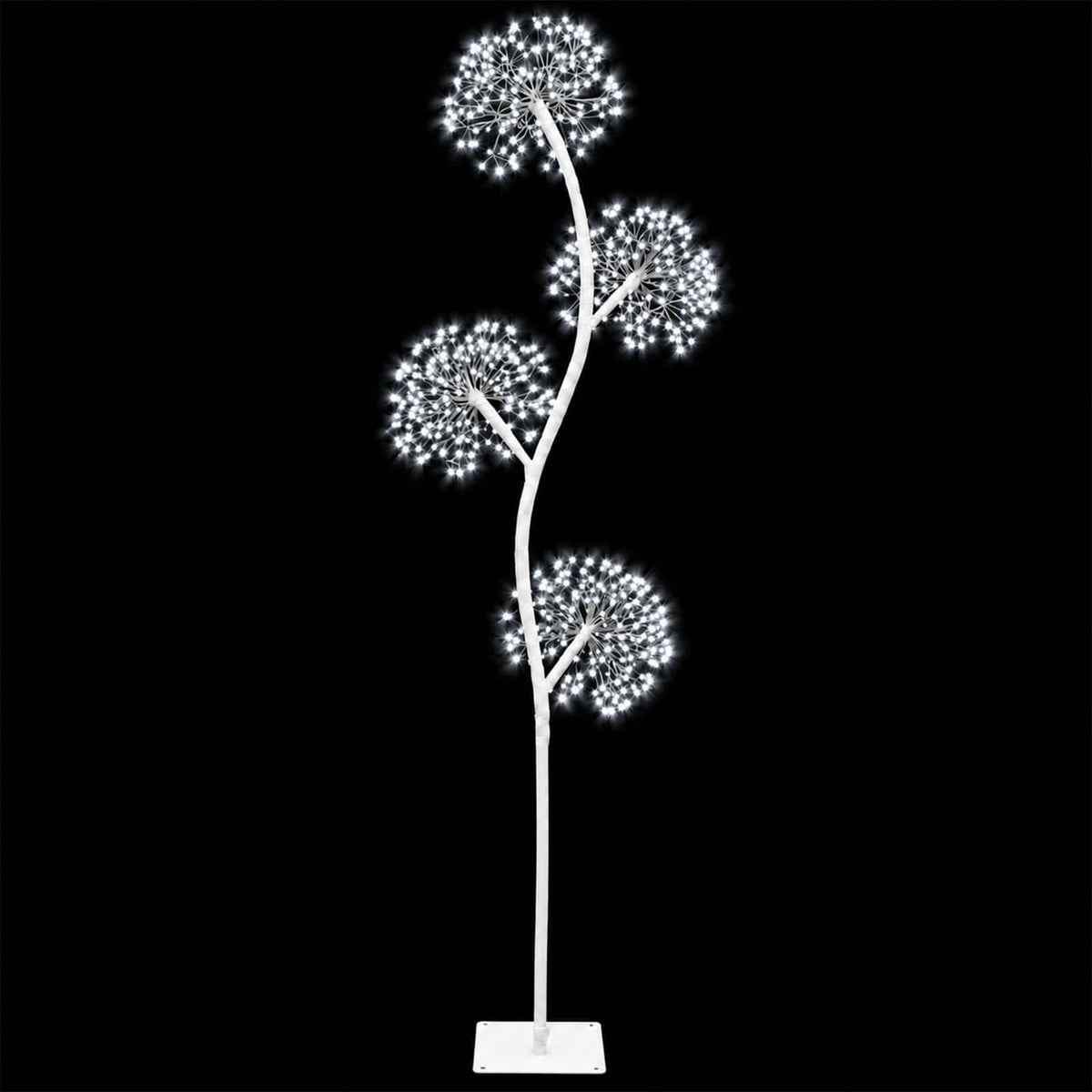S-Shape LED Christmas Tree White 18 x 18 x 150 cm Steel