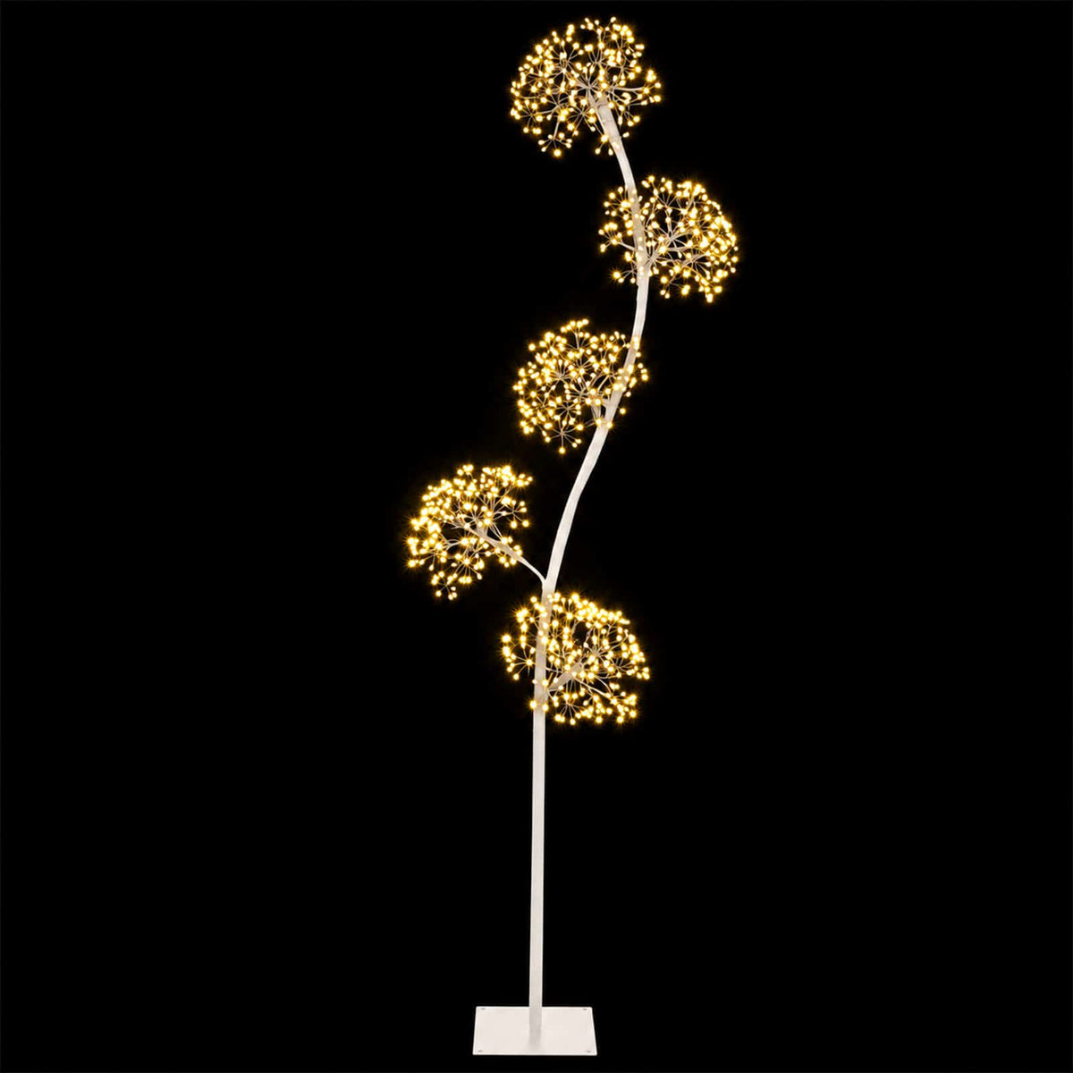 S-Shape LED Christmas Tree White 20 x 20 x 175 cm Steel