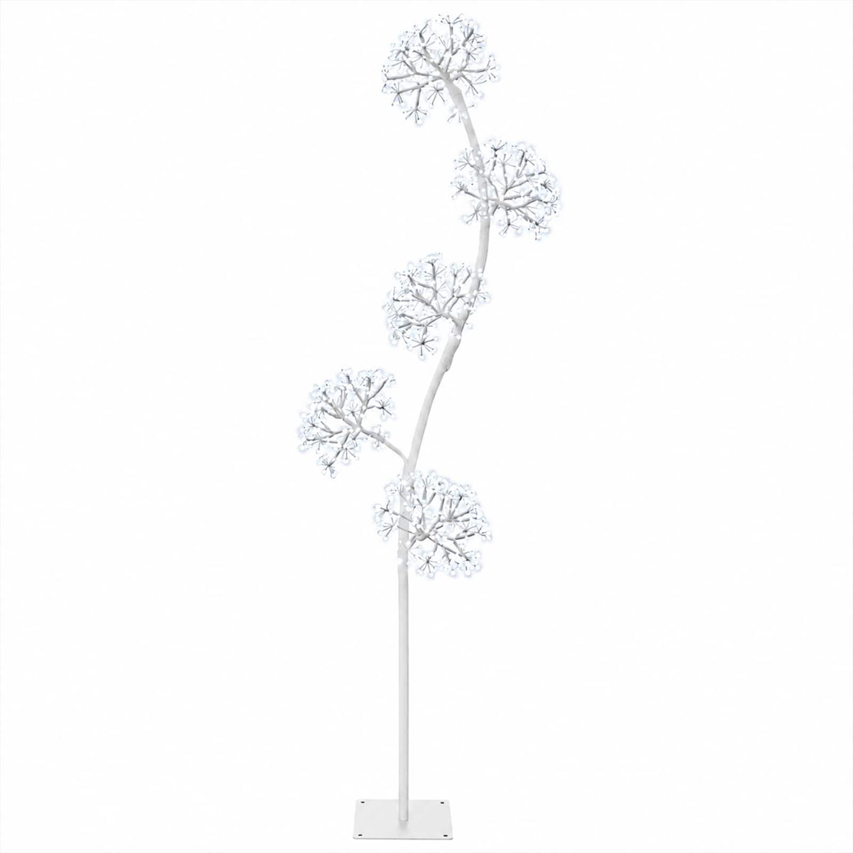 S-Shape LED Christmas Tree White 20 x 20 x 175 cm Steel