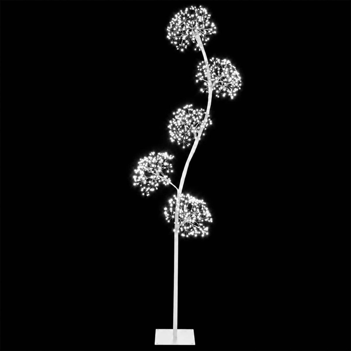 S-Shape LED Christmas Tree White 20 x 20 x 175 cm Steel