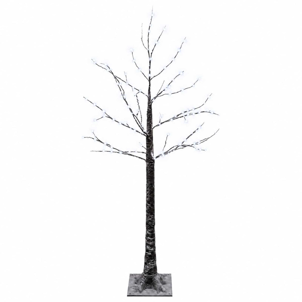 Snow-Covered LED Christmas Tree Brown 22 x 22 x 120 cm Plastic