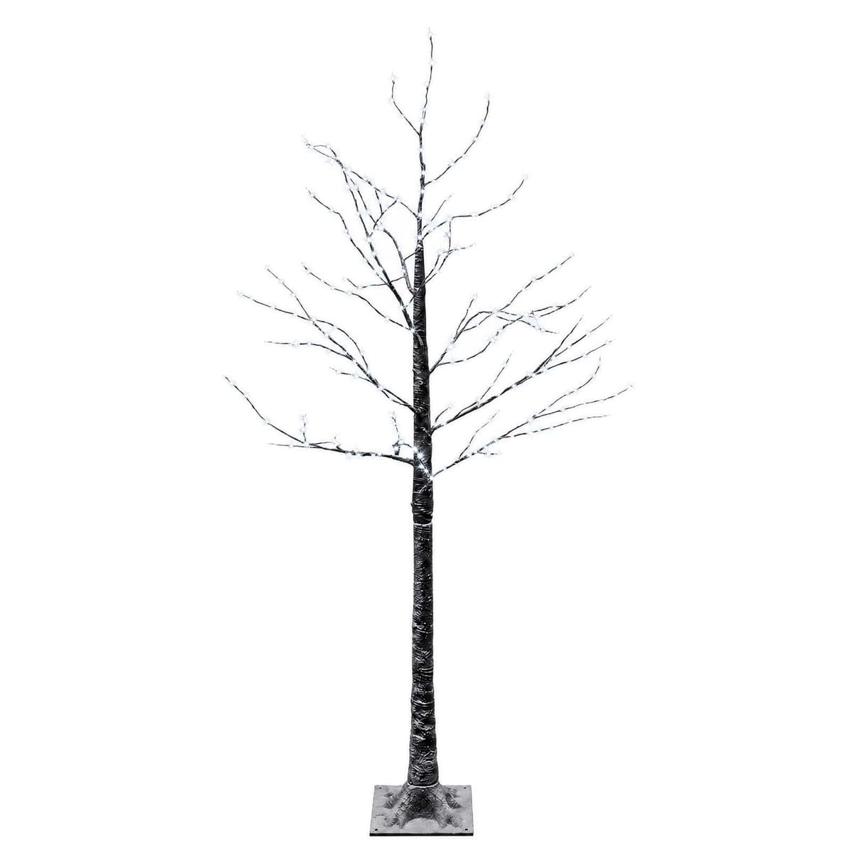 Snow-Covered LED Christmas Tree Brown 22 x 22 x 150 cm Plastic