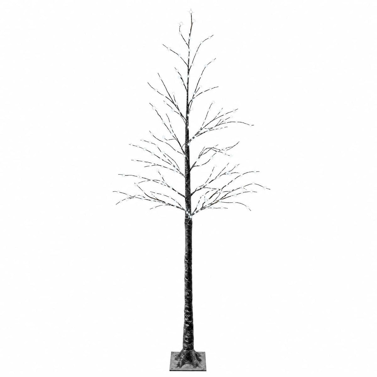 Snow-Covered LED Christmas Tree Brown 25 x 25 x 210 cm Plastic