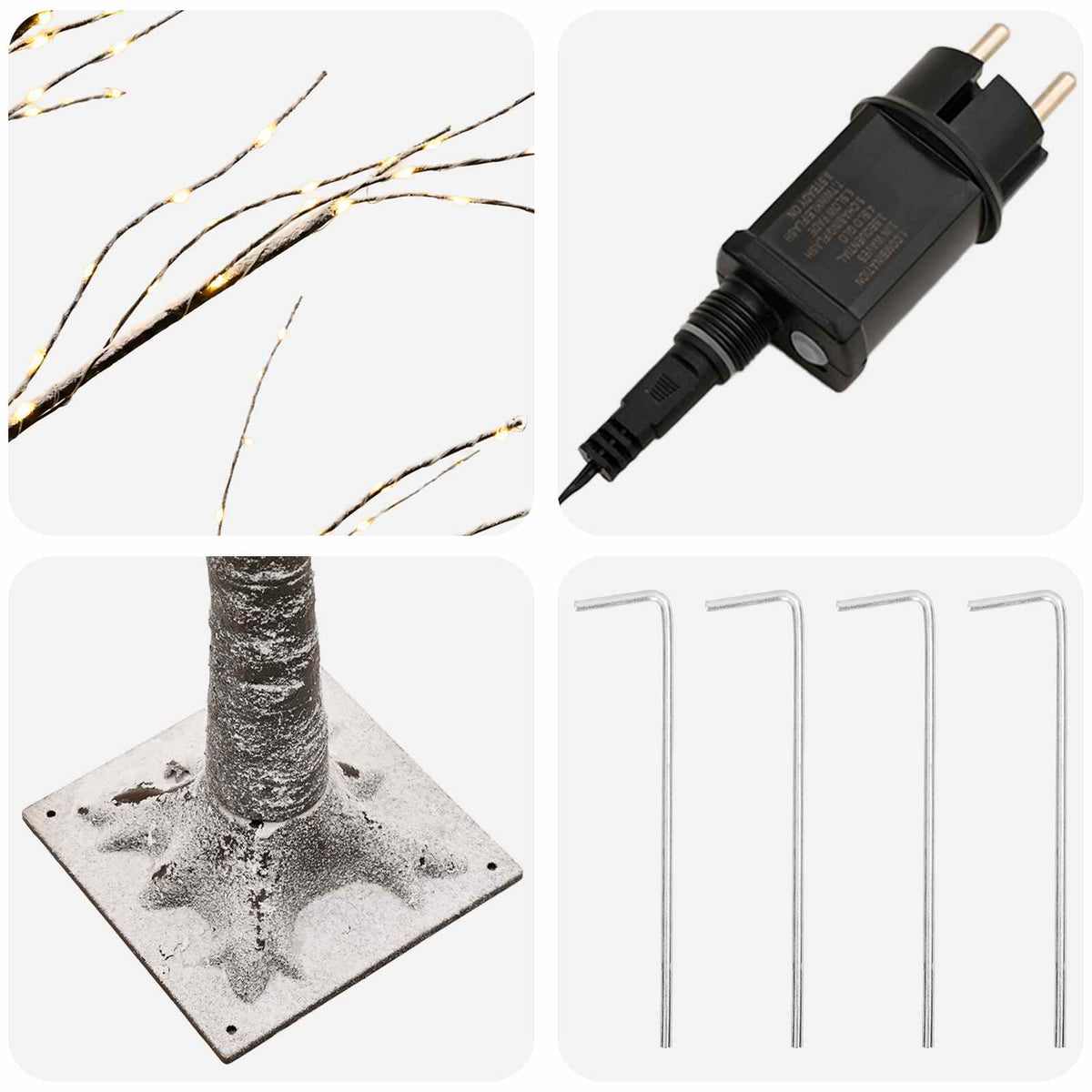 Snow-Covered LED Christmas Tree Brown 25 x 25 x 240 cm Plastic
