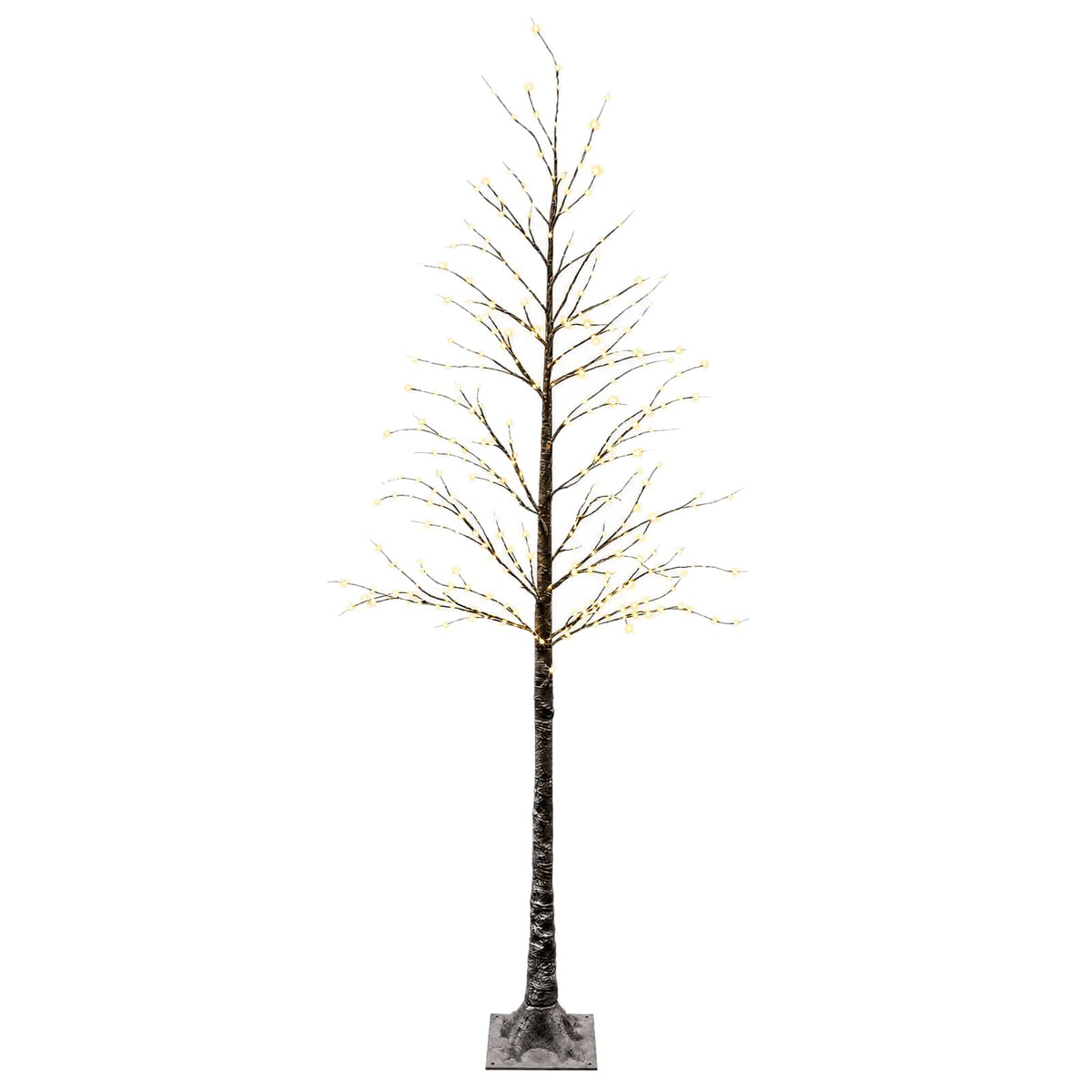 Snow-Covered LED Christmas Tree Brown 25 x 25 x 240 cm Plastic