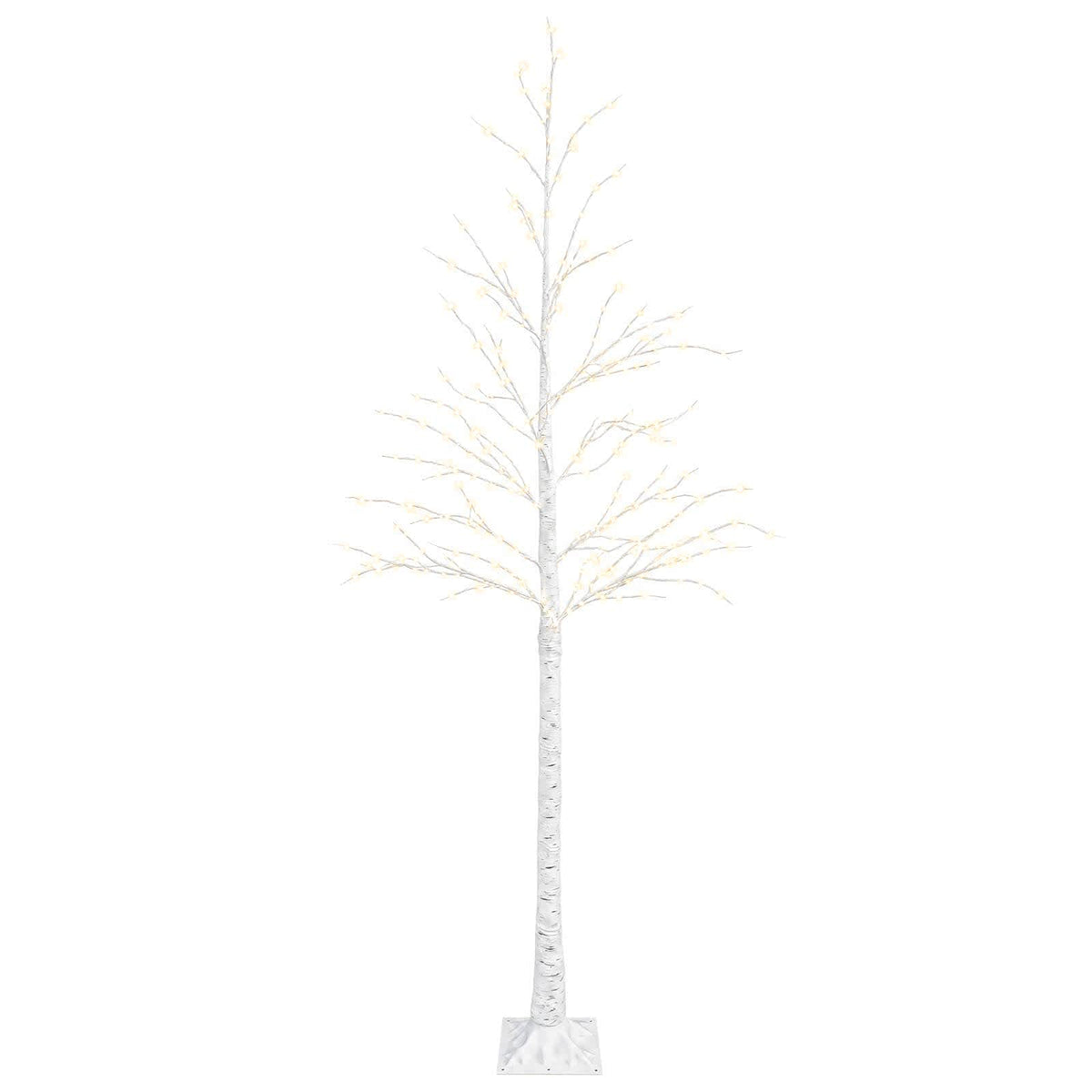 Birch Christmas Tree White 25 x 25 x 210 cm Plastic 406 LEDs