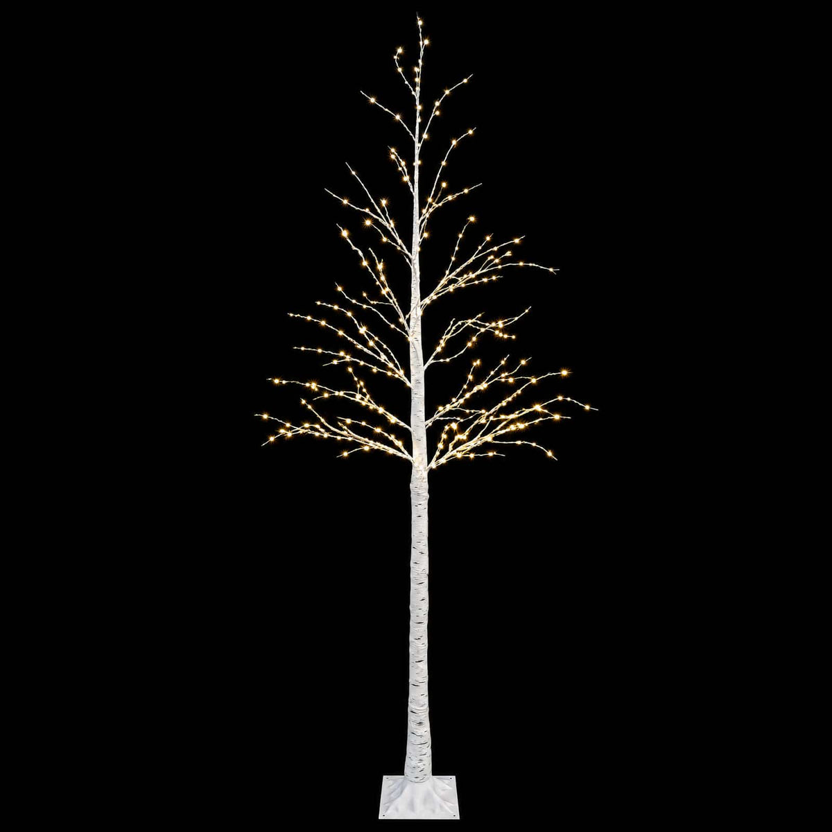 Birch Christmas Tree White 25 x 25 x 210 cm Plastic 406 LEDs