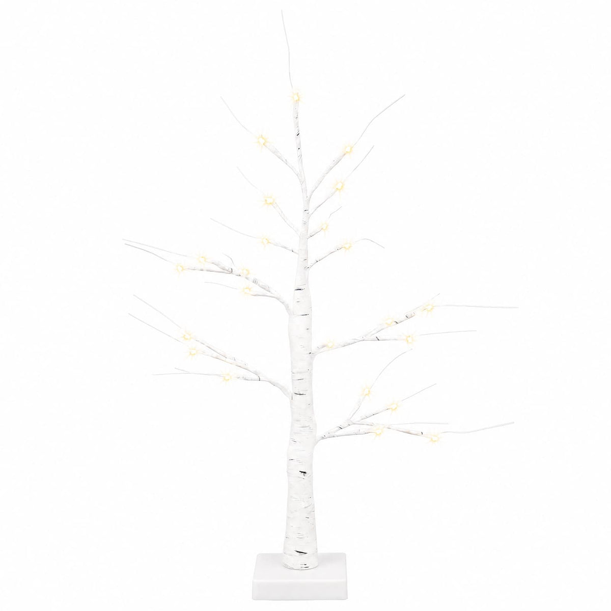 LED Birch Christmas Tree 2 pcs White 10 x 10 x 58 cm Plastic