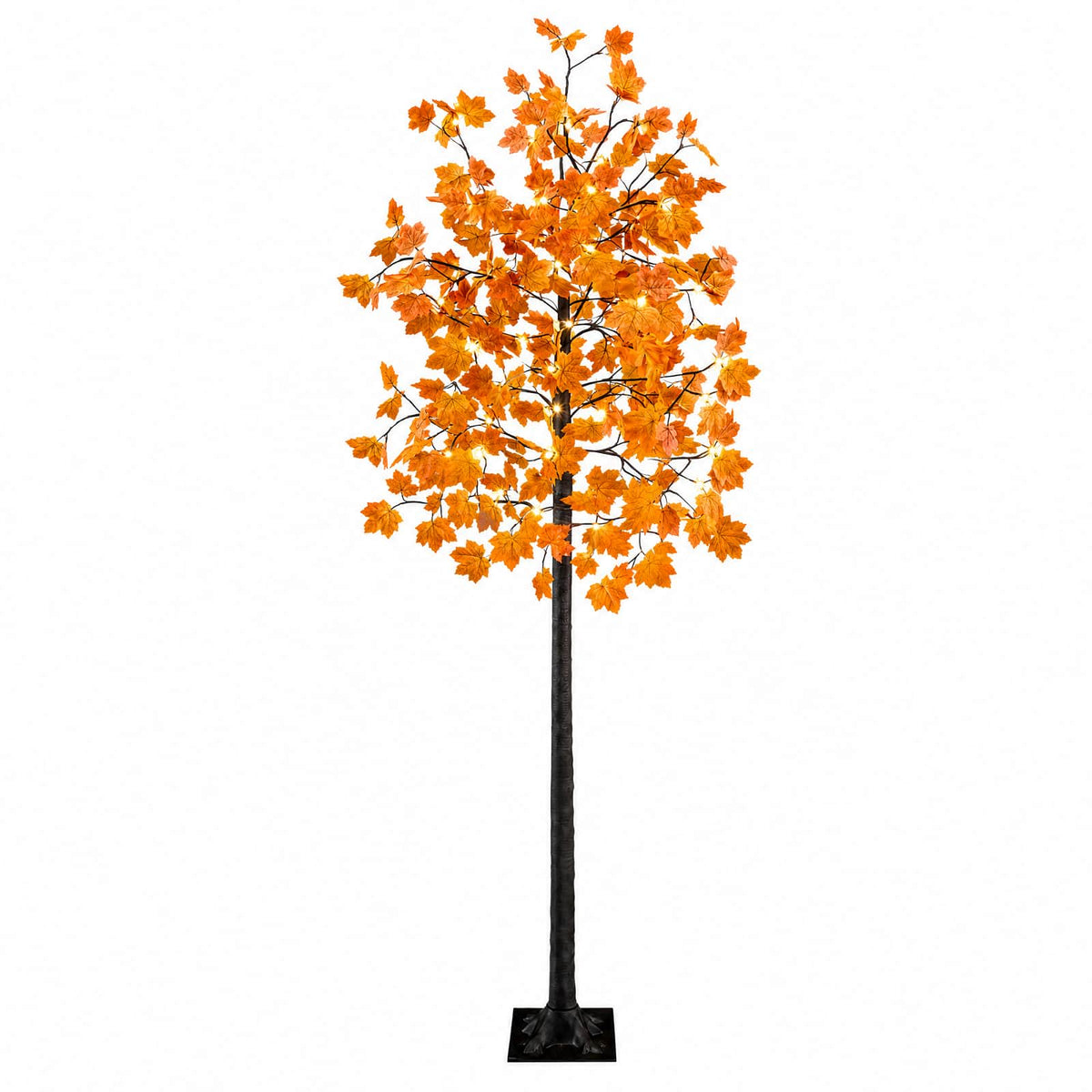 LED Maple Christmas Tree Brown 240 cm Plastic 192 LEDs