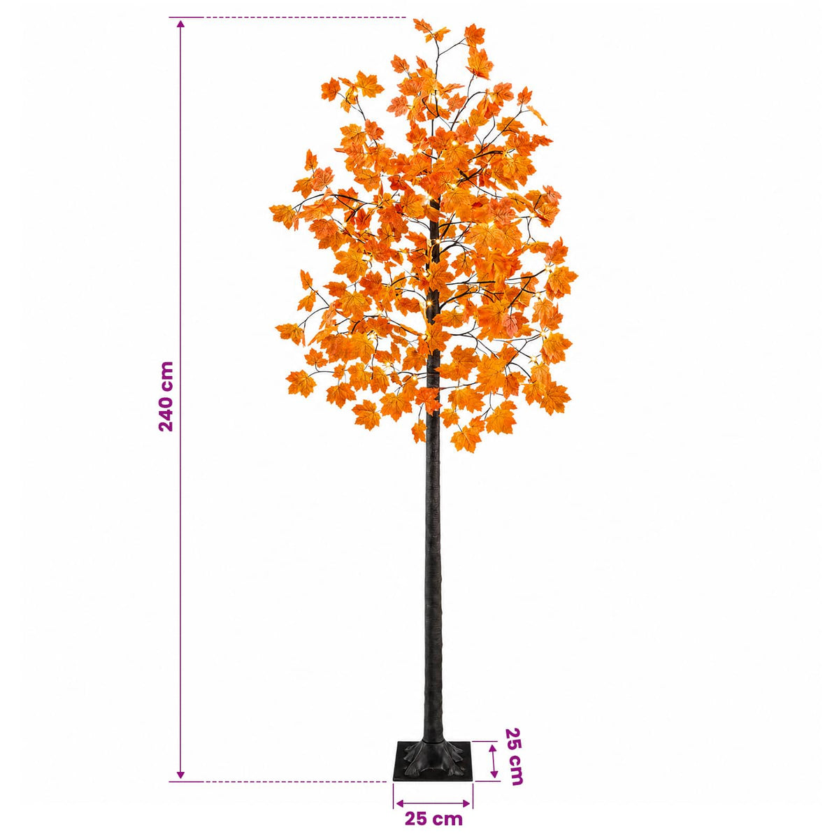 LED Maple Christmas Tree Brown 240 cm Plastic 192 LEDs