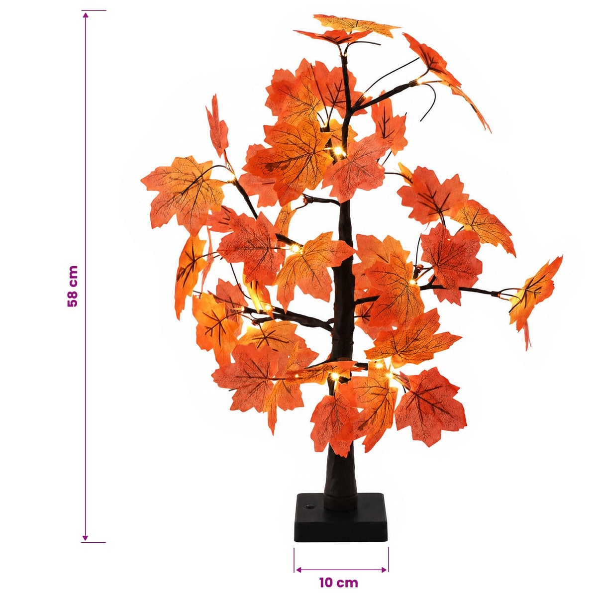 LED Maple Christmas Tree 2 pcs Brown 58 cm Plastic 48 LEDs