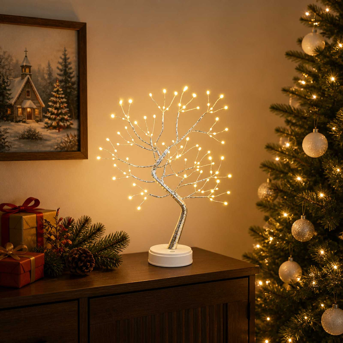 Mini Starburst Christmas Tree 2 pcs Silver 12 x 50 cm Steel