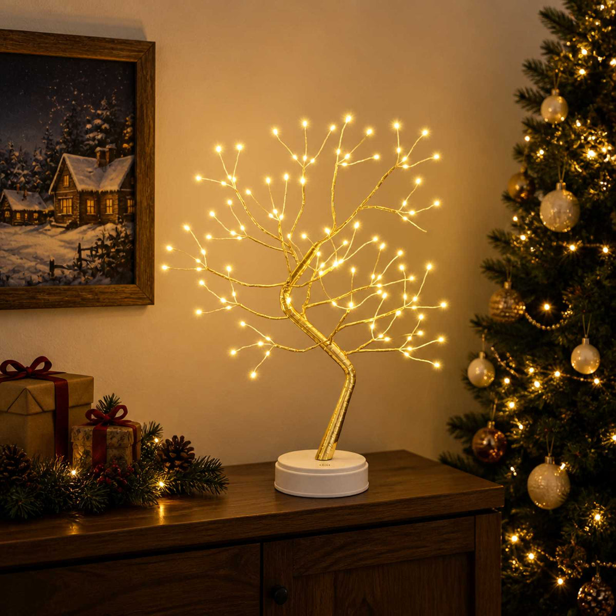 Mini Starburst Christmas Tree 2 pcs Gold 12 x 50 cm Steel