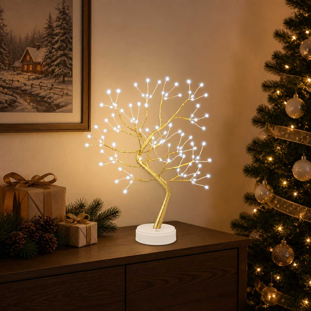 Mini Starburst Christmas Tree 2 pcs Gold 12 x 50 cm Steel