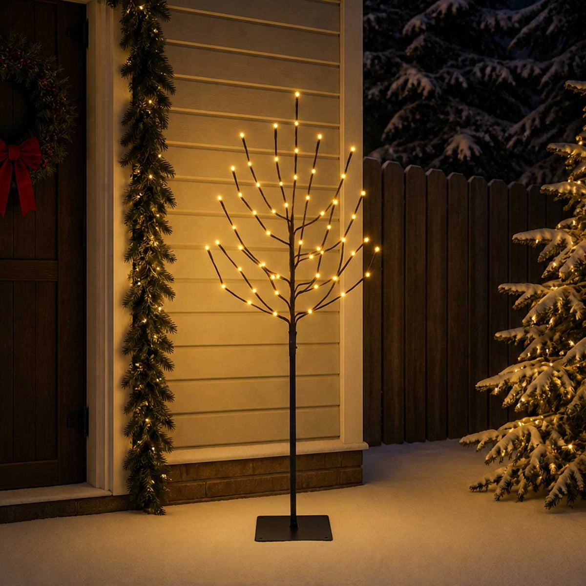 LED Christmas Tree Black 18 x 18 x 150 cm Steel 140 LEDs