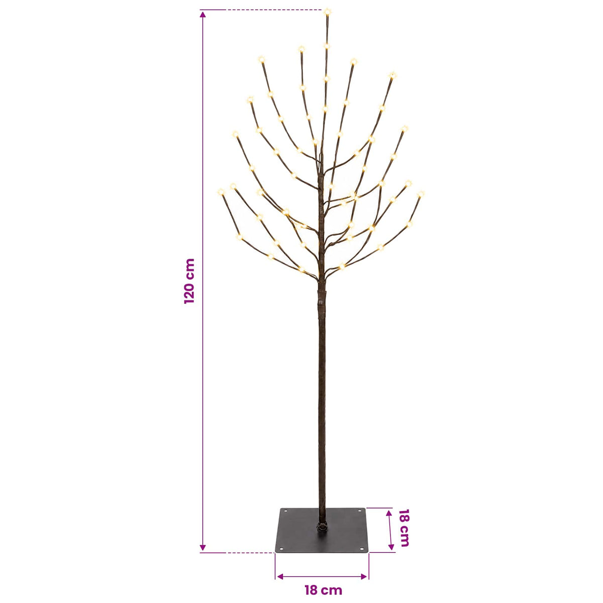 LED Christmas Tree Black 120 cm Steel 100 LEDs