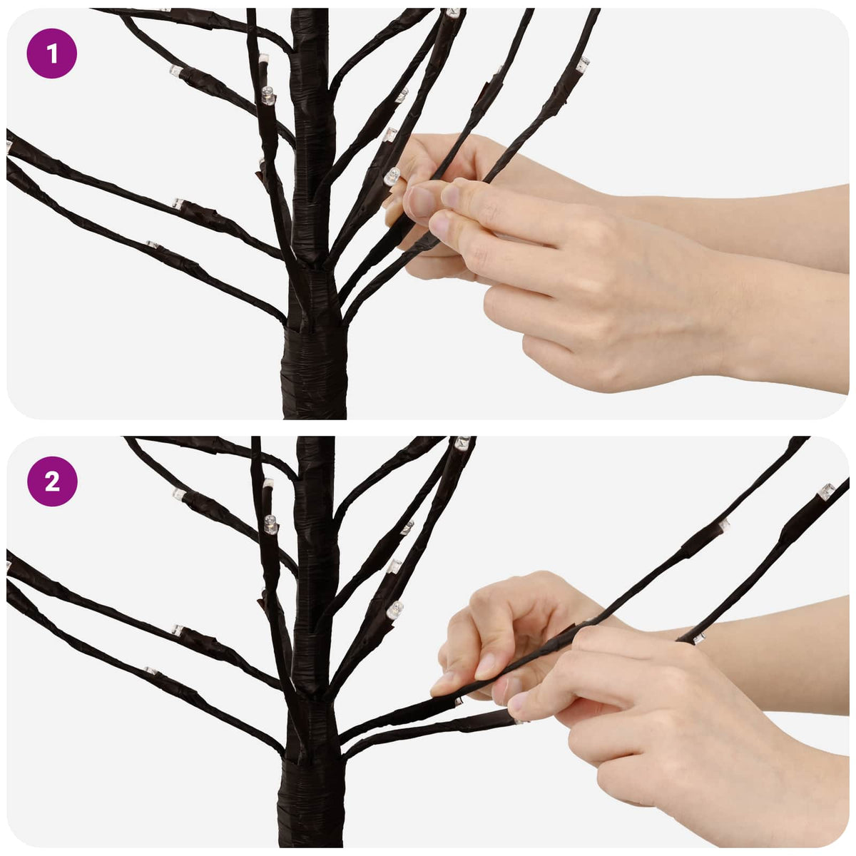 LED Christmas Tree Black 120 cm Steel 100 LEDs