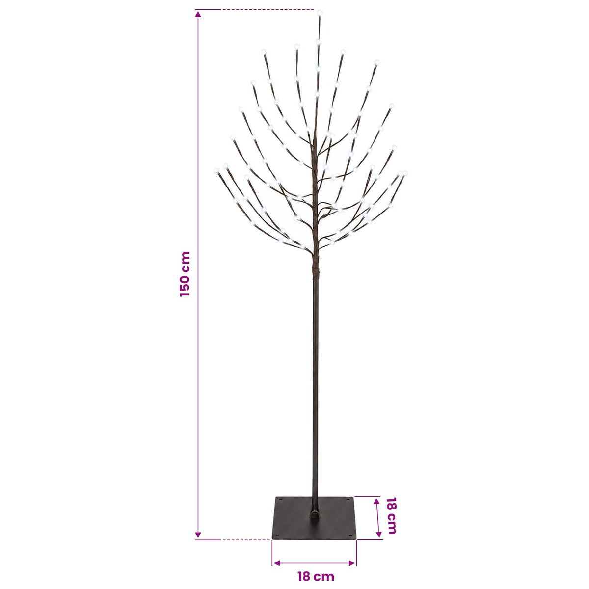 LED Christmas Tree Black 150 cm Steel 140 LEDs