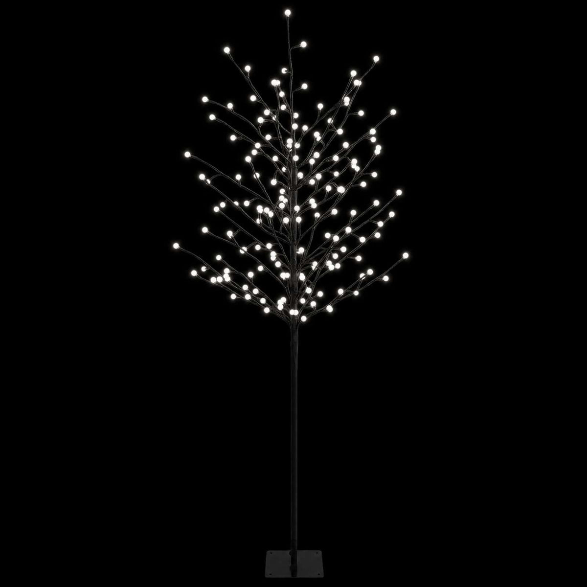 LED Ball Christmas Tree Black 150 cm Steel 185 LEDs