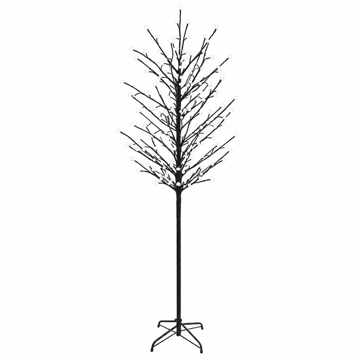 LED Ball Christmas Tree Black 47 x 210 cm Steel 250 LEDs