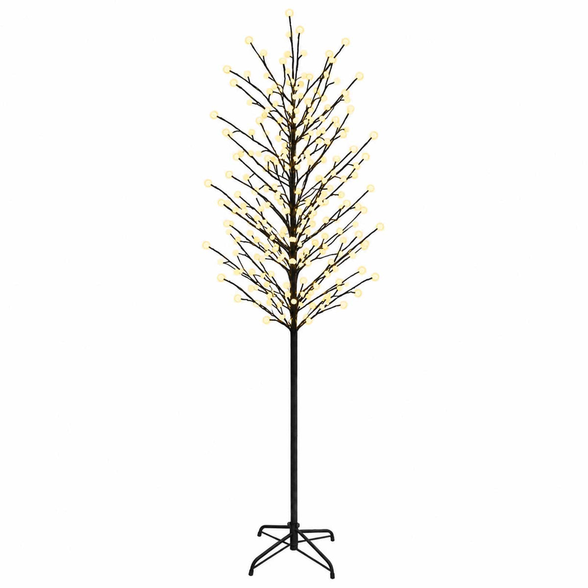 LED Ball Christmas Tree Black 240 cm Steel 280 LEDs