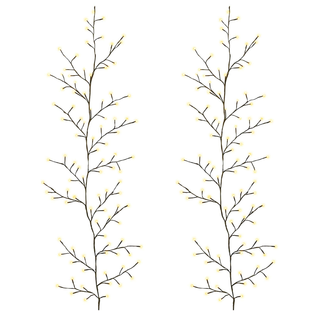 LED Willow Vine Christmas Decoration 2 pcs Black 180 cm Steel