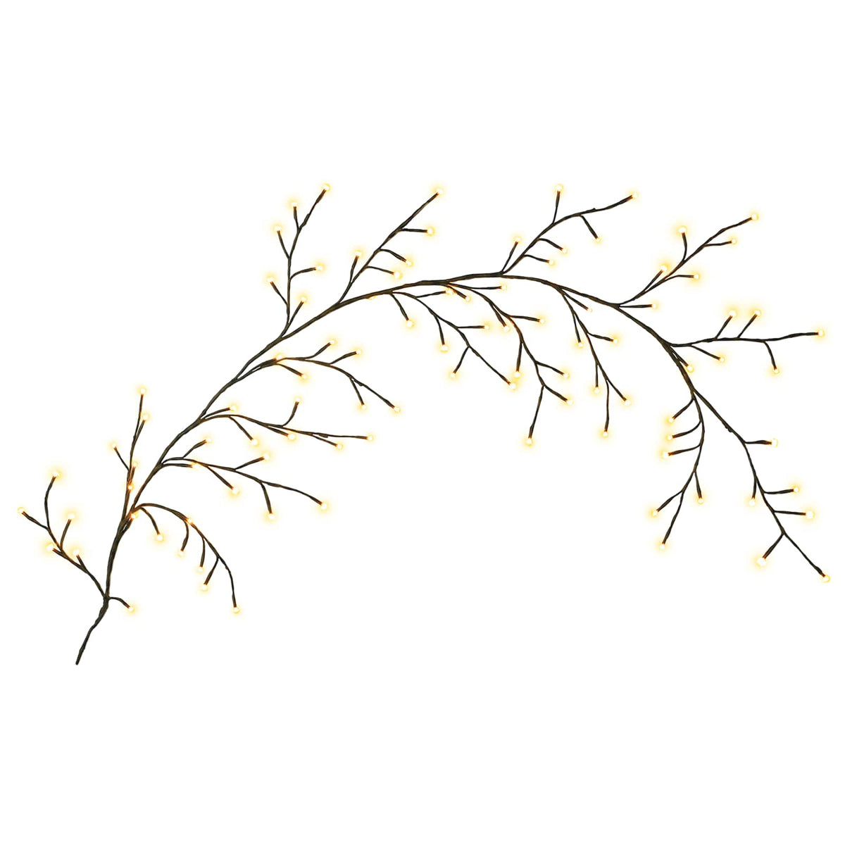 LED Willow Vine Christmas Decoration 2 pcs Black 180 cm Steel
