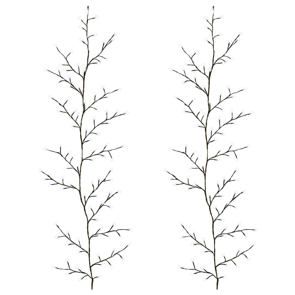 LED Willow Vine Christmas Decoration 2 pcs Black 180 cm Steel